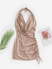 Robe de Nuit Croisée avec Chaîne sans Dos M Rose léger