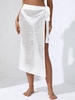 Robe de Plage Nouée à Côté Bohème Au Crochet Taille unique Blanc