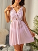 Robe de Plage Torsadée à Col Plongeante L Rose clair