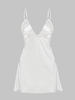 Robe de Soirée Caraco Plissée Soyeuse en Satin M Blanc