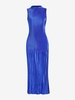 Robe de Soirée Mi-longue Plissée Vintage M Bleu
