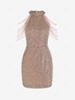 Robe de Soirée Moulante Perlée avec Chaîne à Paillette L Café lumière