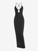 Robe Enveloppe à Bretelle Entrecroisée Au Dos L Noir