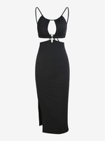 Robe Enveloppe Fendue avec Un Anneau D