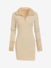 Robe Fourreau à Zip Insérer de Fausse Fourrure L Café lumière