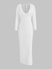 Robe Fourreau Mi-longue Transparente M Blanc