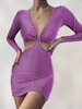 Robe Jersey Découpée Torsadée S Pourpre