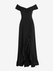Robe Longue à Volant à Épaules Dénudées S Noir