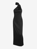 Robe Longue Fendue à Col Plongeant à Dos Nu L Noir