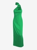 Robe Longue Fendue à Col Plongeant à Dos Nu L Vert