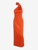Robe Longue Fendue à Col Plongeant à Dos Nu S Orange