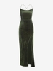 Robe Longue Fendue à Col Plongeant à Lacets S Vert profond