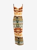 Robe Longue Teintée à Col Bénitier à Dos Nu M Multi a
