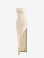 Robe Maxi à Fente Élevée à Une Épaule Nue S Café lumière