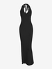 Robe Maxi en Maille Déchirée à Dos Ouvert M Noir