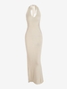 Robe Maxi en Maille Déchirée à Dos Ouvert S Jaune clair