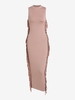 Robe Mi-longue à Franges M Rose léger