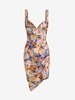 Robe Mi-Longue Asymétrique Drapée Fleurie S