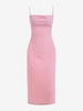 Robe Mi-Longue Fendue à Bretelle en Velours M Rose clair