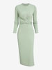 Robe Mi-Longue Fendue Croisée Nouée en Arrière M Vert clair