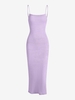 Robe Mi-longue Fendue Moulante et à Lacets M Violet clair