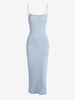 Robe Mi-longue Fendue Moulante et à Lacets S Bleu clair