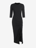 Robe Mi-longue Moulante et Fendue S Noir