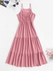 Robe Mi-Longue Panneau en Dentelle Au Crochet S Rose clair