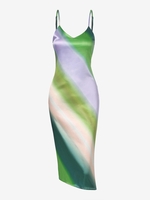 Robe Mi-longue Teintée Soyeuse à Bretelles M Multi a