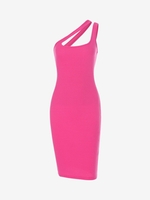 Robe Moulante à Double Bretelles à Une Épaule Nue S Rose clair
