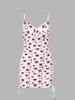 Robe Moulante à Imprimé Fleurie à Volants S Blanc
