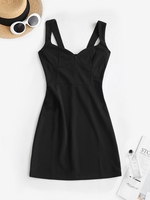 Robe Moulante Courte Style Unique M Noir