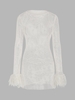 Robe Moulante en Résille Transparente avec Rebords en Métal d