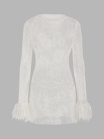 Robe Moulante en Résille Transparente avec Rebords en Métal d