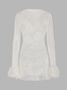 Robe Moulante en Résille Transparente avec Rebords en Métal d