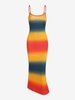 Robe Moulante Mi-Longue à Bretelle en Arc-en-Ciel S Multi a