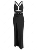 Robe Moulante Plissée Hauteur de Taille pour T-shirt et Jupe M Noir