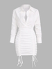 Robe Moulante Plongeante à Goutte Epaule S Blanc