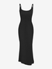 Robe Moulante sans Manches à Dos Nu avec Fourrée S Noir