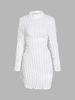 Robe Moulante Texturée à Lacets S Blanc