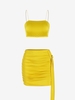 Robe Nouée Anneau en O à Volants Deux Pièces M Jaune