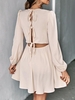 Robe Patineuse Découpée à Dos Noué M Café lumière