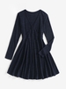 Robe Patineuse Tricotée à Manches Longues M Bleu profond