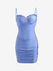 Robe Plissée Brillante Volantée S Bleu clair
