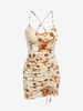 Robe Plissée Croisée à Imprimé Fleur L
