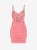 Robe Plissée Florale Brodée à Armature M Rose clair