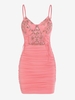 Robe Plissée Florale Brodée à Armature S Rose clair