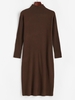 Robe Pull Côtelée à Manches Longues Taille unique Sépia
