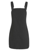 Robe Salopette avec Poche en Avant en Velours Côtelé M Noir