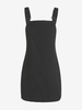 Robe Salopette avec Poche en Avant en Velours Côtelé S Noir